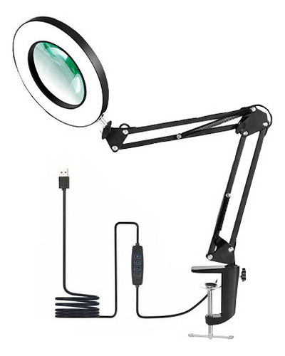 Lámpara Lupa Articulada Para Encimera/garra, Luz Led Profesi