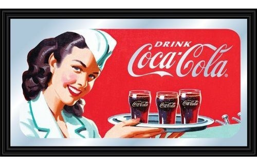 Espejo Con Logo Enmarcado  Waitress  De Coca-cola