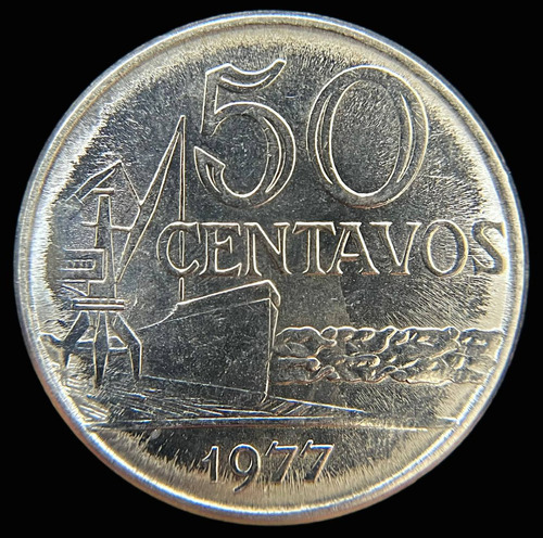 Brasil, 50 Centavos, 1977. Sin Circular