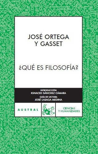 Qué Es Filosofía?, De Ortega Y Gasset, José. Editorial Espasa Libros En Español