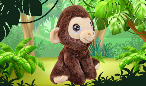 6 Peluches De Animales Selva Jirafa Elefante Mono Colección Animales