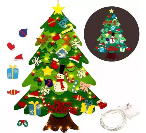 Vv Árbol De Navidad De Fieltro For Decoración De Pared Con