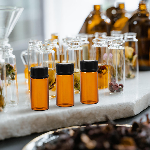 100 Botellas De Aceite Esencial De Vidrio De 3 Ml Con Tapón
