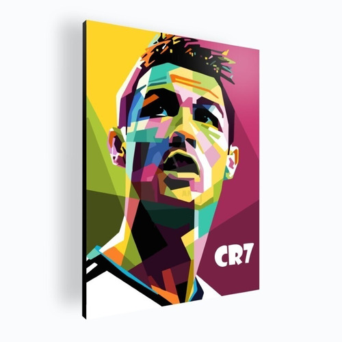 Cuadro  Moderno Mural Poster Cristiano Ronaldo 84x118 Mdf
