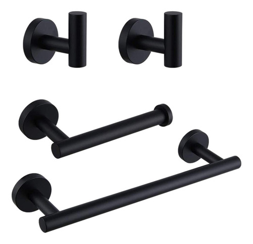 J Toallero De Baño Negro Conjunto De Cuatro 4 Piezas