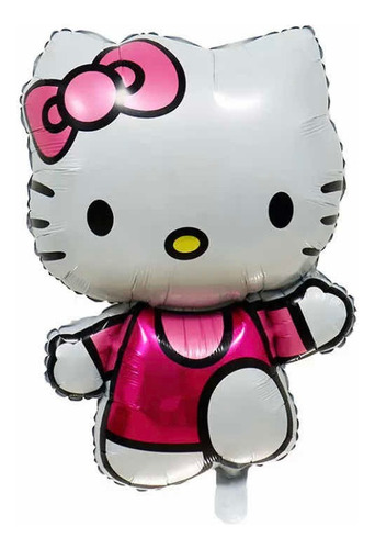 Kit 5 Globos Metalizados Hello Kitty Rosa Fiesta Infantil
