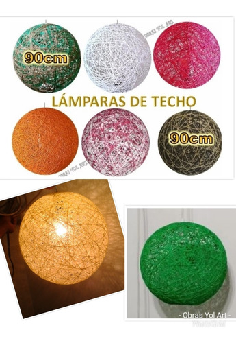 Lamparas De Hilo Artesanal, Esfera 90cm Obras Yol Art