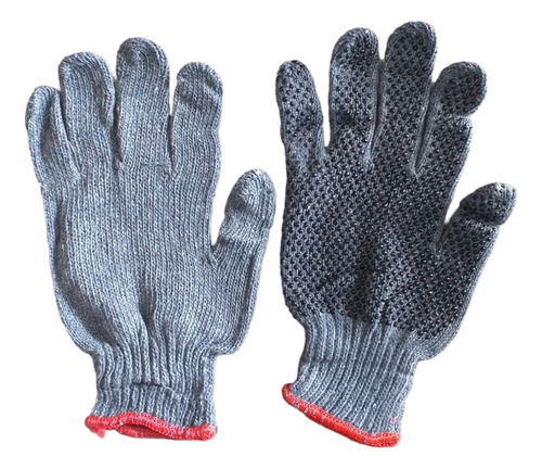 Guantes Tejidos Tela Con Puntos Pvc Tipo Carolina (12pares)