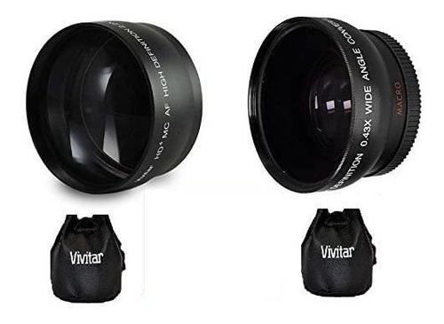Hd Gran Angular 2,2 X Telephoto Lens Set Para Canon Vixia Hf