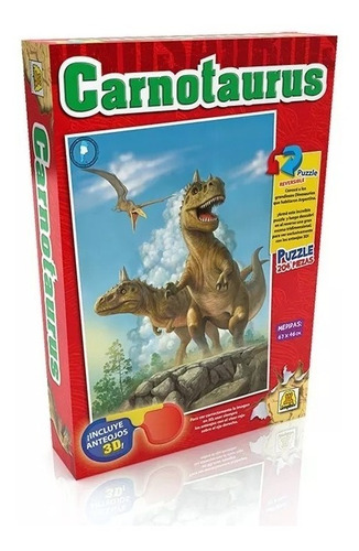 Carnotaurus Dino 3d Puzzle 204 Piezas Implás Casa Valente