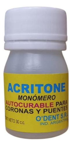 Monómero Autocurable Acritone 30cc Protesis Dental