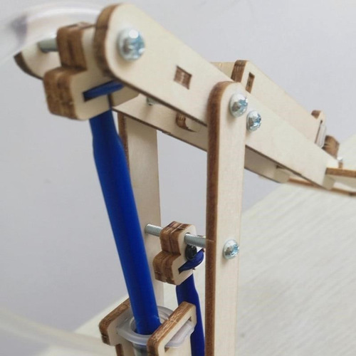 Brazo Robot Garra Hidraulica Madera, Kit De Ciencia Diy Stem