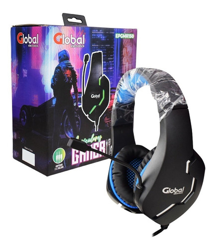 Auricular Gamer Con Microfono Luces Negro Y Azul Epgmr150