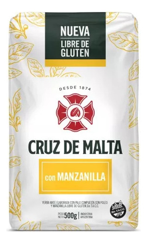 Yerba Cruz De Malta Manzanilla X 500 Grs X 2 Unidades