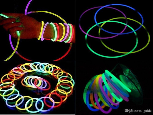 Imagem 3 de 6 de Pulseira Neon Alto Brilho Fluorescente - Tubo Com 50 Peças