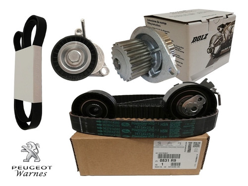 Distribucion + Bomba Dolz + Kit Poly V Peugeot 2008 1.6 Naft