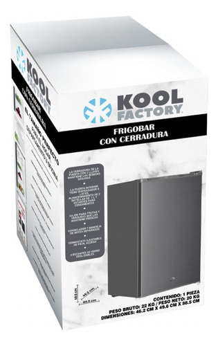 Refrigerador Frigobar Kool Factory 3.2 Pies Minibar Premium