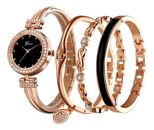 Clastyle Juego De Reloj Y Pulsera De Oro Rosa Para Mujer, El