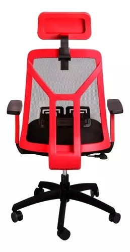 Silla de escritorio MRB Full 6D gamer ergonómica roja con tapizado de cuero  sintético