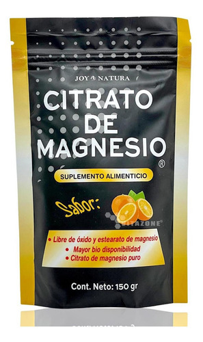 Citrato De Magnesio Suplemento En Polvo Joy Natura 150gr Sabor Naranja