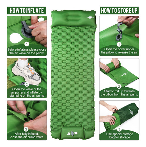 Colchoneta Inflable Ultraligera Para Acampar Y Senderismo