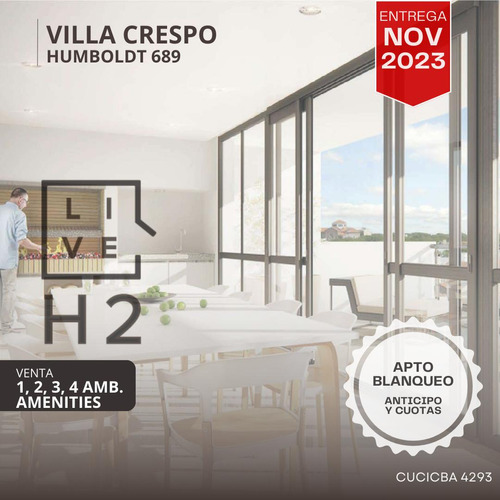 Venta Departamento Monoambiente Full Amenities  En Villa Crespo