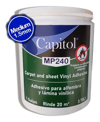 Imagen 1 de 1 de Pegamento Piso Vinilico 2mm O Alfombra Galon Capitol Mp240