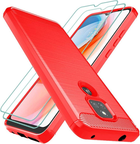 Funda Para Moto G Play 2021 Con 2 Protectores De Pantalla De