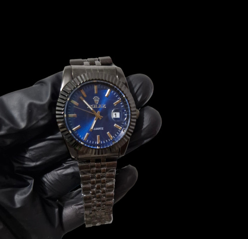 Reloj Rolex Negro Con Azul Clon