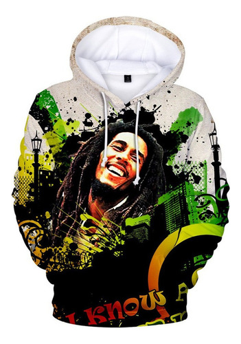 Sudaderas Con Capucha 3d De Hip Hop Bob Marley Para Hombre Y