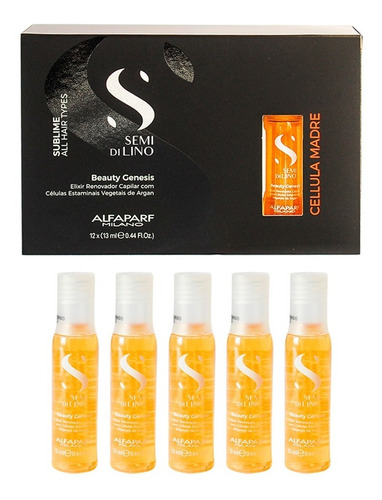 Set 5 Ampollas Alfaparf Semi Di Lino Cellula Madre Con Argan