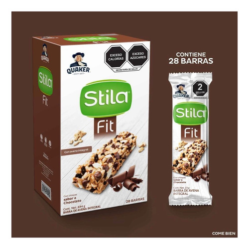 Barra Quaker Stila Chocolate 28 Pzas De 23 G C/u