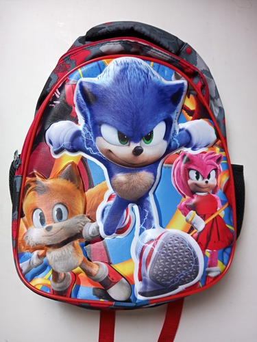 Mochila Escolar Sonic/ Espaldar/ Colegio/ Niños