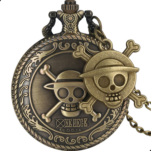 Reloj De Bolsillo De Cráneo De Pirata Luffy One Piece