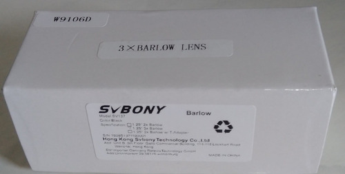 Barlow Svbony 3x Multicoated Sv 137