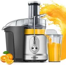 Comprar SANGKEE Extractor de Jugos, Exprimidor Centrífugo para Frutas y Verduras, Tubo de Alimentación de 8cm, Exprimidores Eléctricos Doble Velocidad para Cítricos Apio, con Cepillo de Limpieza