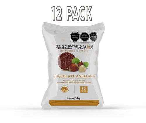 Smartcakes Galleta De Arroz Rice Cake Cubiertas Avellana
