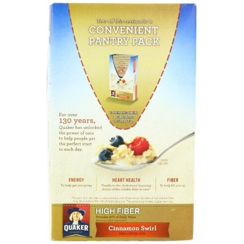 Avena Quaker Instantánea, Alta En Fibra, Canela Remolino, Ce