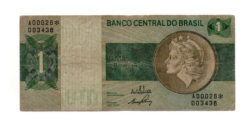 Billete Brasil 1 Cruzeiro Año 1970 P#191 Reposicion