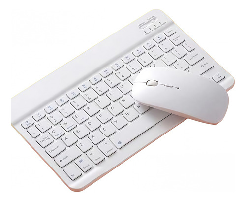 Kits De Mouse Y Tecla Para iPad Tablet Teléfono Bluetooth Blanco Blanco