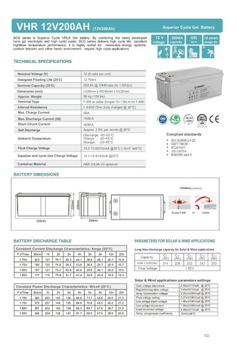 Bateria Solar 200ah 12v Gel