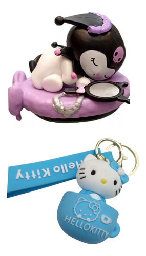 Figura Kuromi Mas Llavero Kitty Tacita Importado