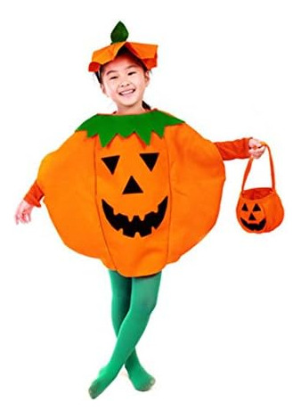 Disfraz De Calabaza De Halloween De 3 Piezas Para Niños, Rop
