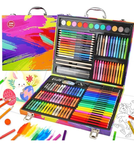 Kit De Arte Para Colorear De 184 Piezas, Kit De Dibujo