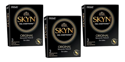 Preservativo Prime Sin Latex Skin Original X 3 Cajitas X 3un