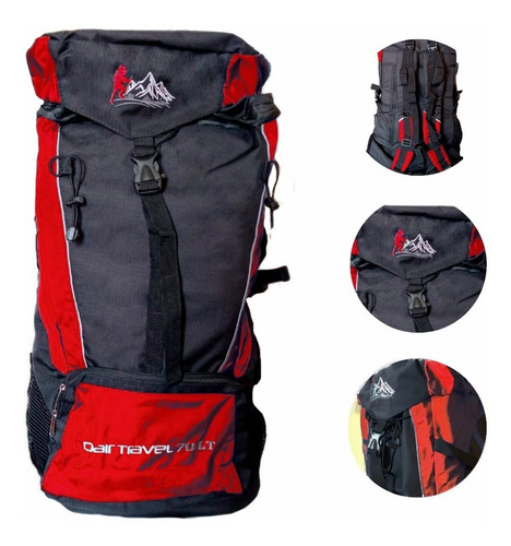 Mochila Campera Impermeable 70l Para Viajes Trekking Camping