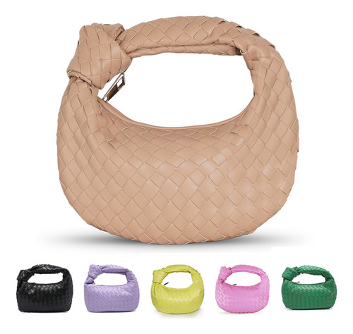 Bolso Tejido For Mujer, Bolso De Mano De Piel Sintética Sua