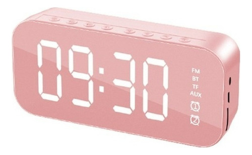 A) Reloj Despertador Con Espejo Digital Y Altavoz Bluetooth