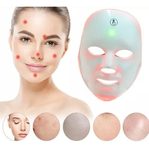 Mascarilla Facial Led De 7 Colores Para Fototerapia Estética