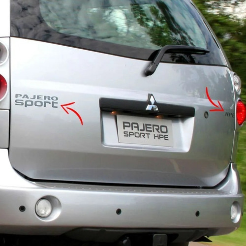 Imagem 3 de 5 de Kit Adesivos Pajero Sport + Hpe Grafite Resinados Mitsubishi